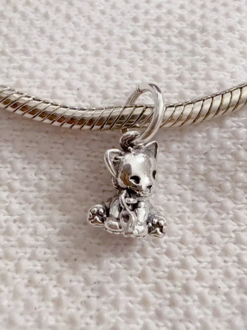 Sweet Cat Charm, Pet Cat Charm, Silver Charm For Pandora Bracelet